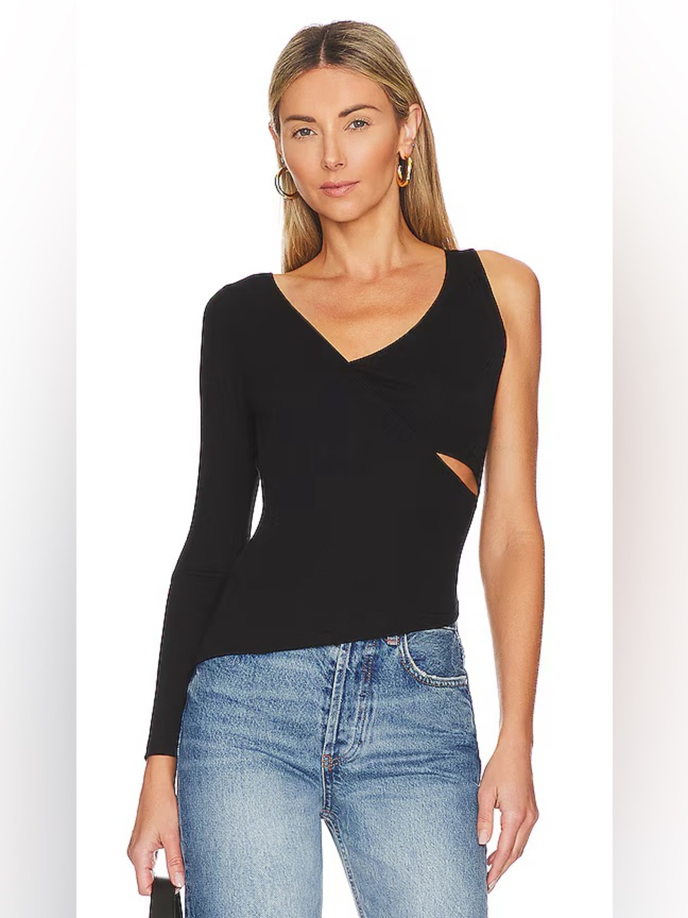LNA Alira Ribbed One Shoulder Top XS